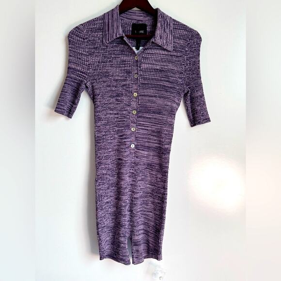 LE ORE Rimini space-dyed recycled ribbed-knit playsuit purple lavender NWT Small - Picture 1 of 11